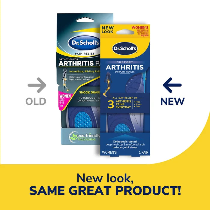 Women's Dr. Scholl's arthritis support insoles retail packaging with two boxes