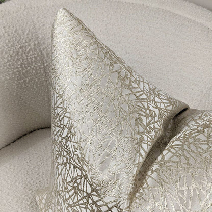 Arya Cream & Gold Geometric Print Feather Filled Cushion - 50x50cm Textiles