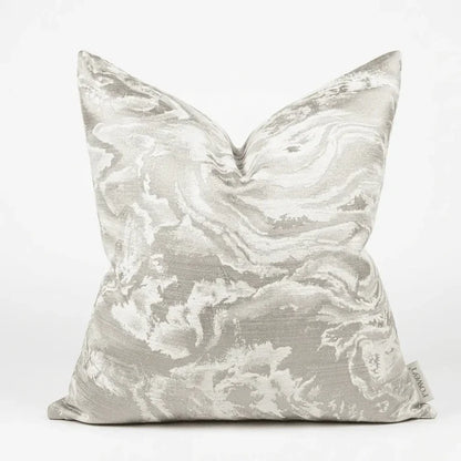 Aurora Cream & Taupe Marble Effect Feather Filled Cushion - 50x50cm Textiles