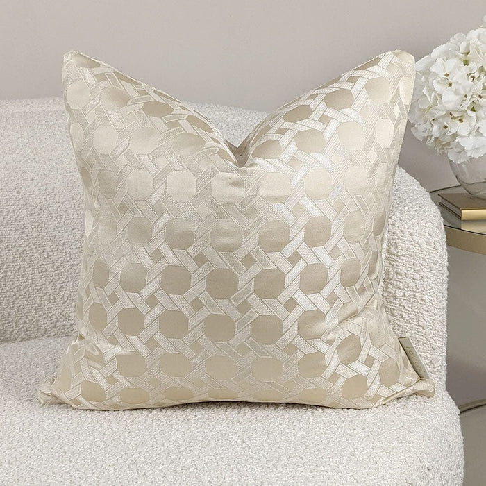 Aylin Gold Geometric Print Cushion Cover - 45x45cm Textiles