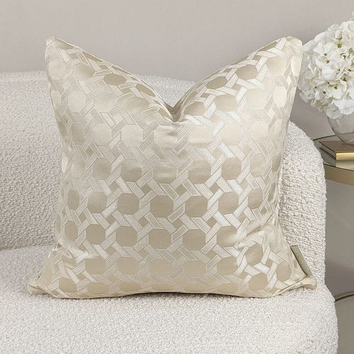 Aylin Gold Geometric Print Cushion Cover - 45x45cm Textiles