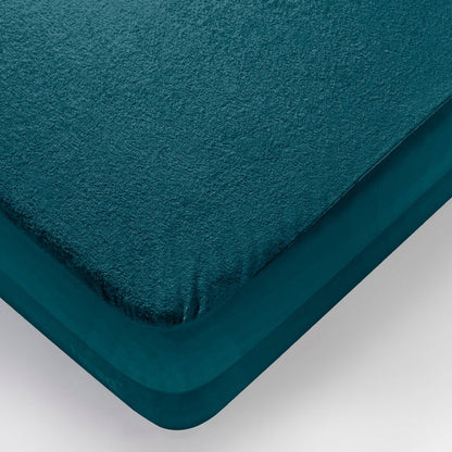 Bamboo|Feel|Terry|Fabric|Waterproof|Mattress|Protector|75|60|inches|Queen|Size|Deep|Teal