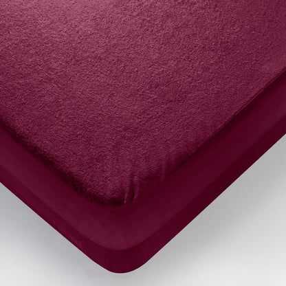 Bamboo|Feel|Terry|Fabric|Waterproof|Mattress|Protector|78|60|inches|Queen|Size|Beetroot