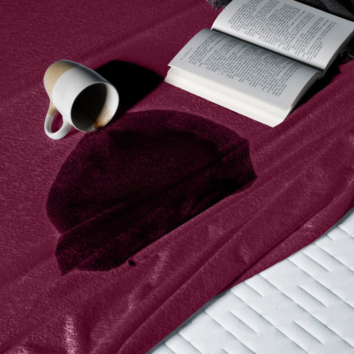 Bamboo|Feel|Terry|Fabric|Waterproof|Mattress|Protector|78|60|inches|Queen|Size|Beetroot