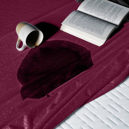 Bamboo|Feel|Terry|Fabric|Waterproof|Mattress|Protector|78|72|inches|King|Size|Beetroot