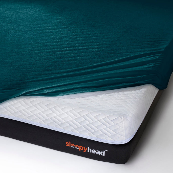 Bamboo|Feel|Terry|Fabric|Waterproof|Mattress|Protector75|36|inches|Single|Size|Deep|Teal