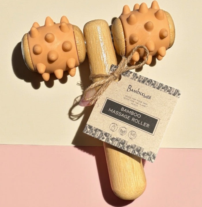 Bamboo Massage Roller Peach