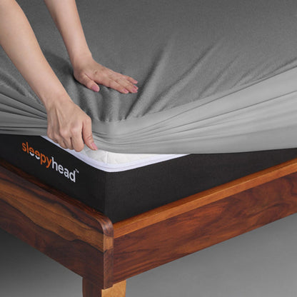 Bamboo|Terry|Waterproof|Mattress|Protector|72|60|inches|Queen|Size|Grey