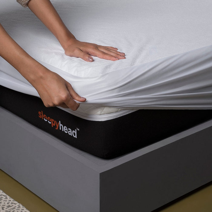 Bamboo|Terry|Waterproof|Mattress|Protector|75|72|inches|King|Size|White