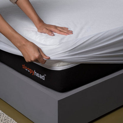 Bamboo|Terry|Waterproof|Mattress|Protector|78|60|inches|Queen|Size|White