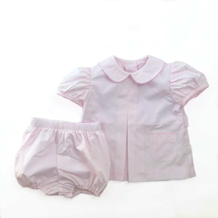 Banbury Cross Solid Pink Girl Bloomer Set