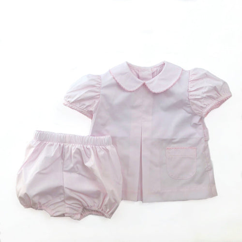 Banbury Cross Solid Pink Girl Bloomer Set