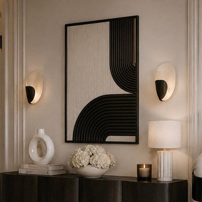 Banyon Black & Cream Thread Framed Wall Art Accessories