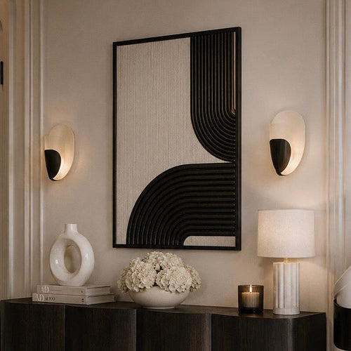 Banyon Black & Cream Thread Framed Wall Art Accessories