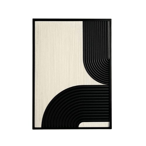 Banyon Black & Cream Thread Framed Wall Art Accessories