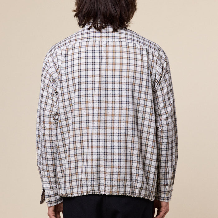 BEAMS - 1/2 Zip Pullover Shirt - Beige