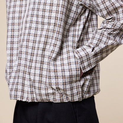 BEAMS - 1/2 Zip Pullover Shirt - Beige