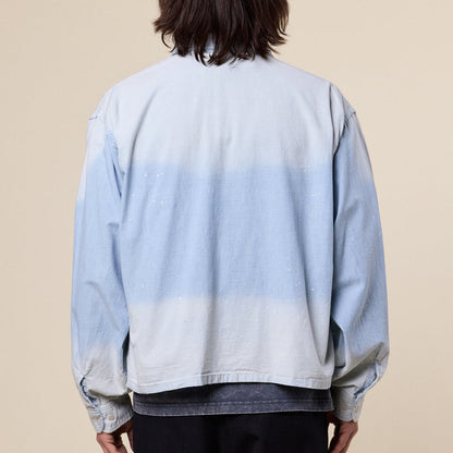 BEAMS - Damaged Chambray Shirt - Faded Blue