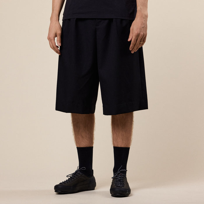 BEAMS - Slacks Wide Shorts - Black