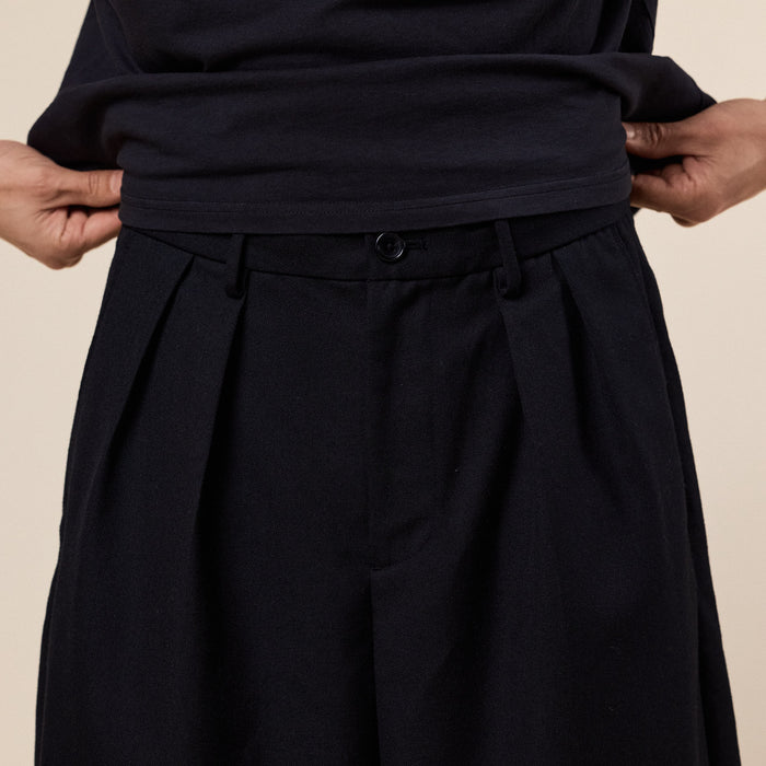 BEAMS - Slacks Wide Shorts - Black