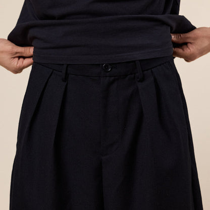 BEAMS - Slacks Wide Shorts - Black