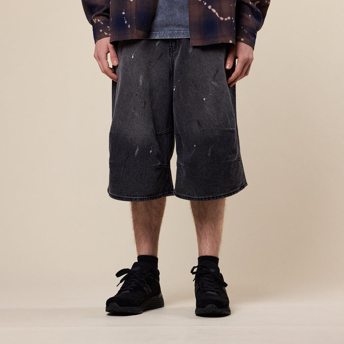 BEAMS - Wide Denim 3/4 Pants - Black
