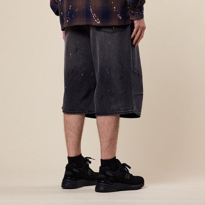 BEAMS - Wide Denim 3/4 Pants - Black