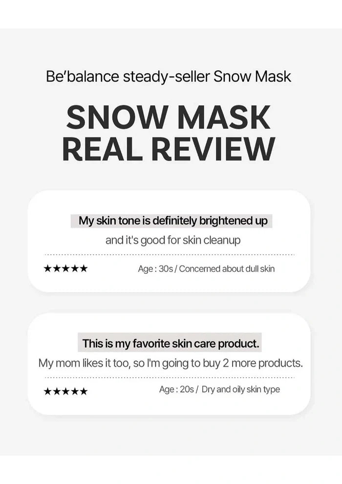 Snow mask review with customer feedback on a white background