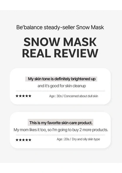 Snow mask review with customer feedback on a white background