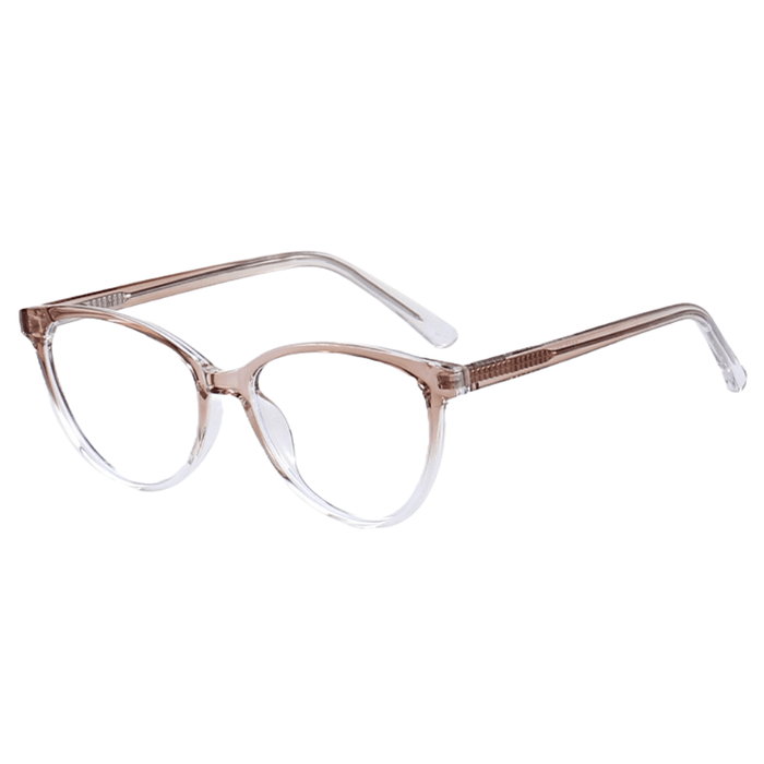 Billionaire Oval prescription eyeglasses in Rooibos Gradient, available in blue light blocking lenses and in readers with magnification, from EyeCandys.