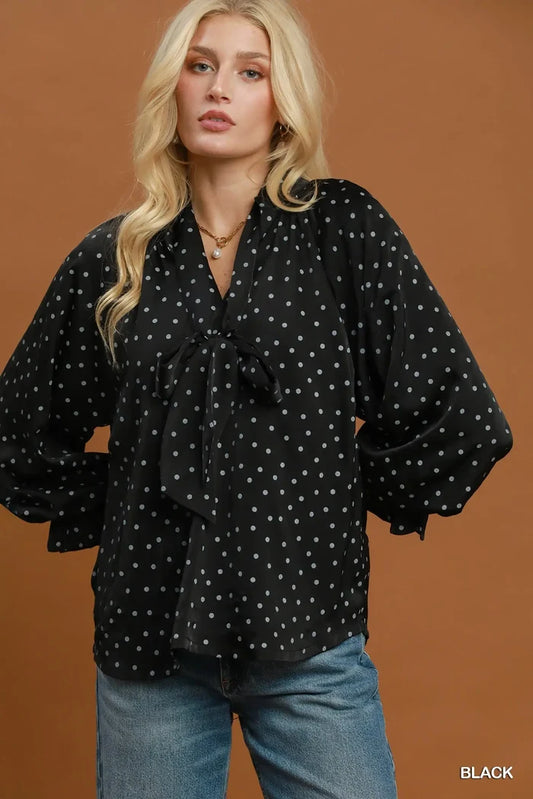 Black Dot Tie Top