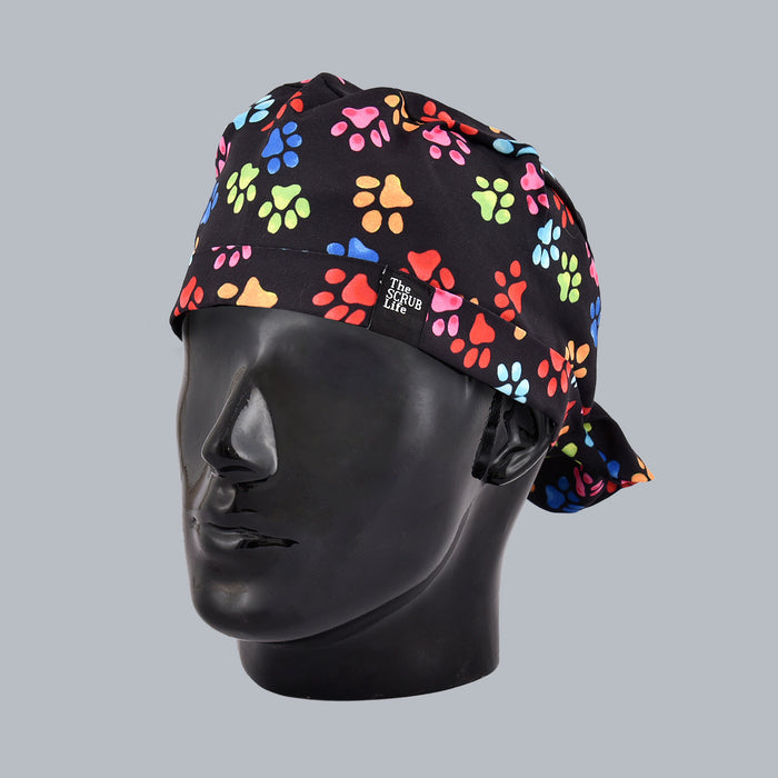 Black Multi Paws Female Bun Cap 011