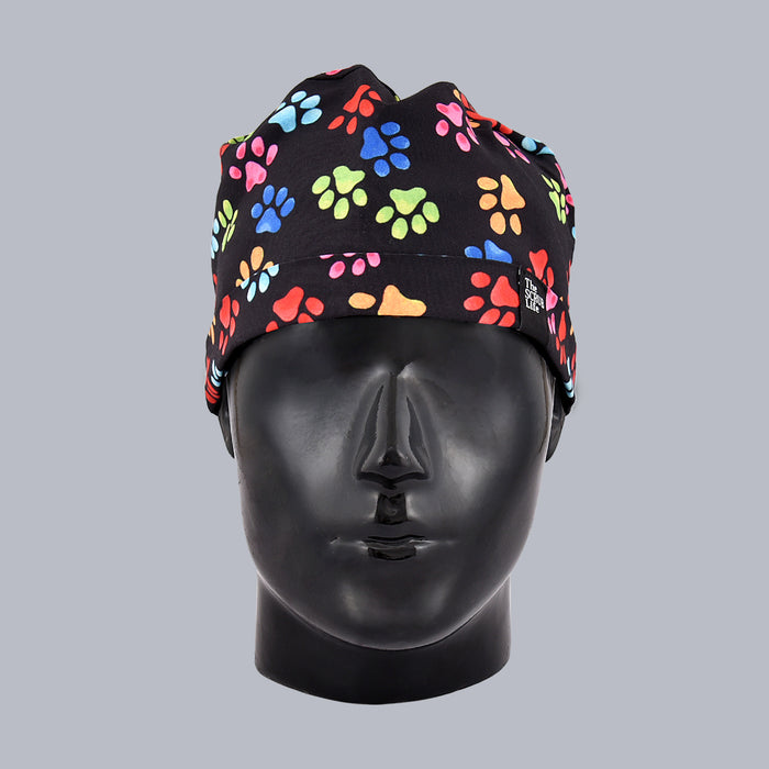Black Multi Paws Female Bun Cap 011