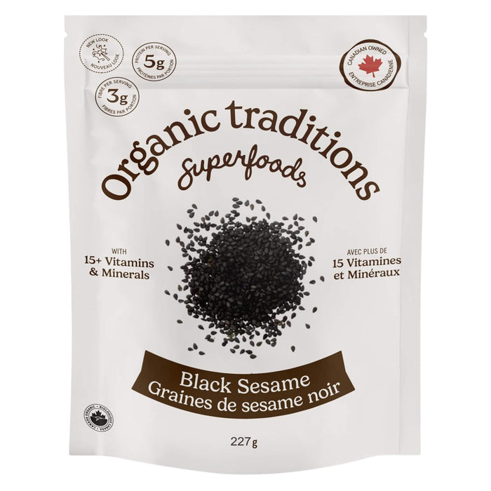 Package of Organic Traditions Black Sesame Seeds 227g