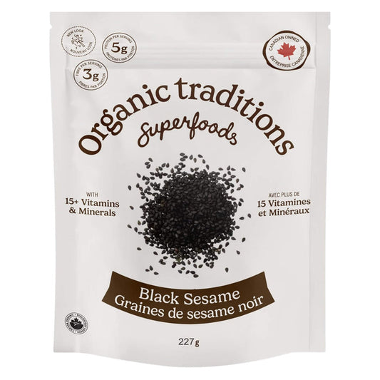 Package of Organic Traditions Black Sesame Seeds 227g