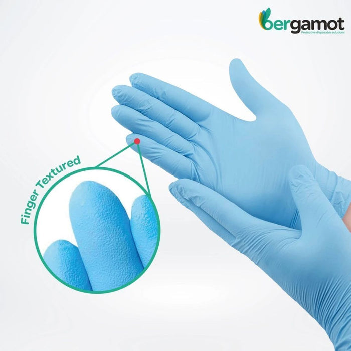 Blue Nitrile Powder Free Examination Gloves 100's X2230 | Bergamot