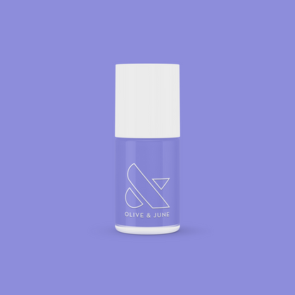 Bottle of Bold & Unshaken nail polish by Olive and June in vibrant purple for long-lasting manicures and pedicures