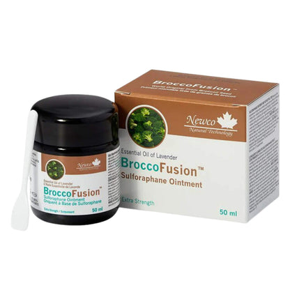 Jar & Box of Newco BroccoFusion Sulforaphane Ointment Lavender 50ml