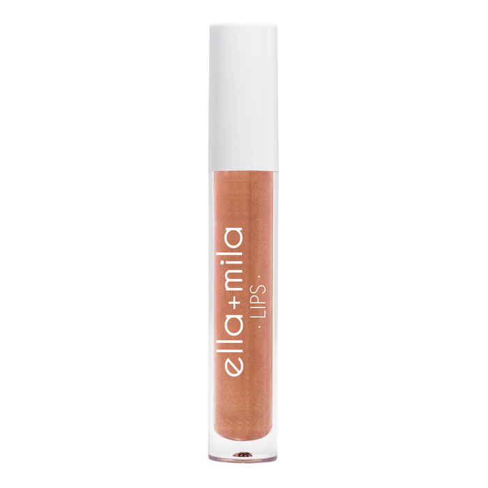 Bronze Babe golden bronze shimmer lip gloss tube – ella+mila Lips
