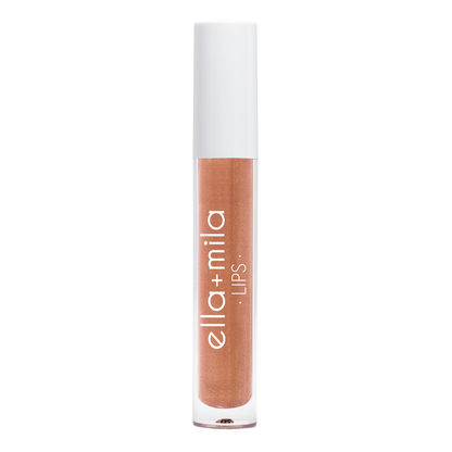 Bronze Babe golden bronze shimmer lip gloss tube – ella+mila Lips