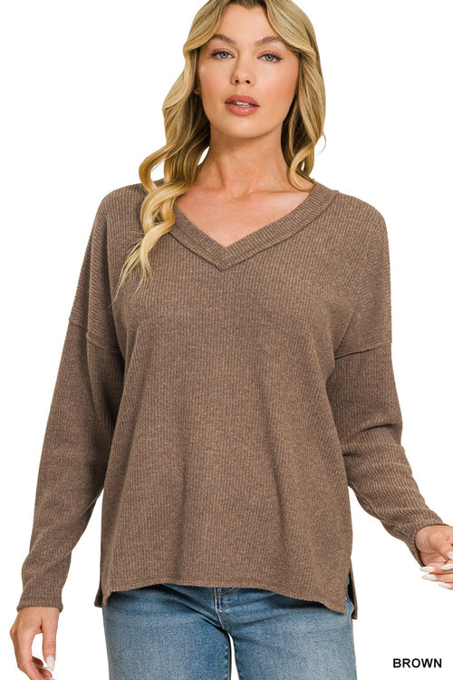 Brown Long Sleeve Top