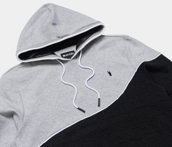 B&T MAKOBI BIANCHI JACQUARD HOODIE - M4332B - BLACK