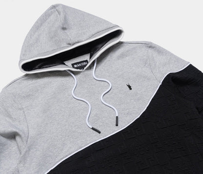 B&T MAKOBI BIANCHI JACQUARD HOODIE - M4332B - BLACK