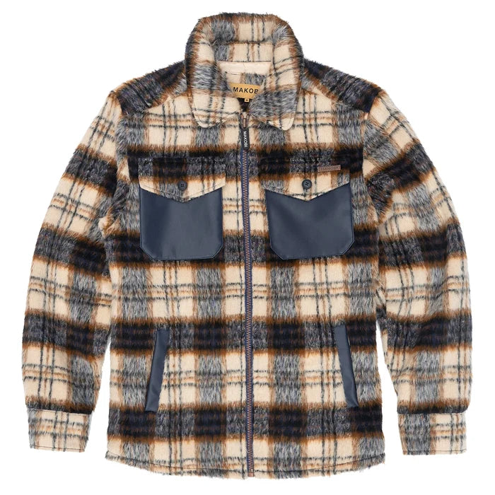 B&T MAKOBI GABANA SHIRT JACKET - M1028B - NAVY