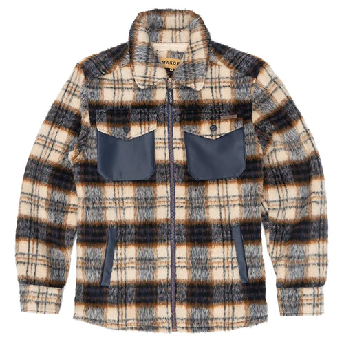 B&T MAKOBI GABANA SHIRT JACKET - M1028B - NAVY