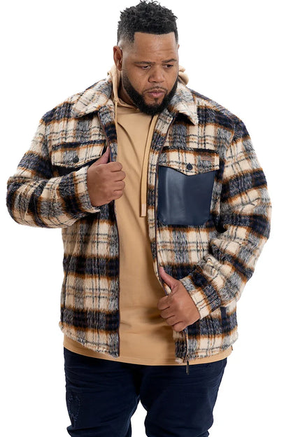 B&T MAKOBI GABANA SHIRT JACKET - M1028B - NAVY