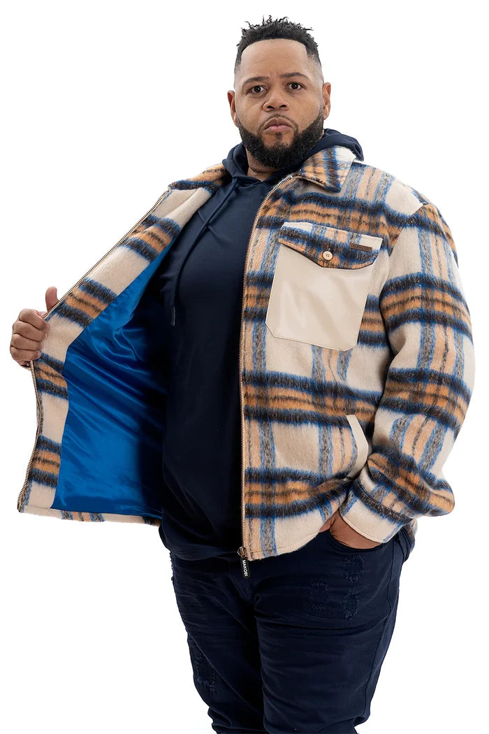 B&T MAKOBI GABANA SHIRT JACKET - M1028B - NAVY