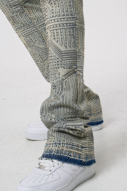BY WAIMEA STONE STACKED JEANS - M8521D - ANTIQUE BLUE