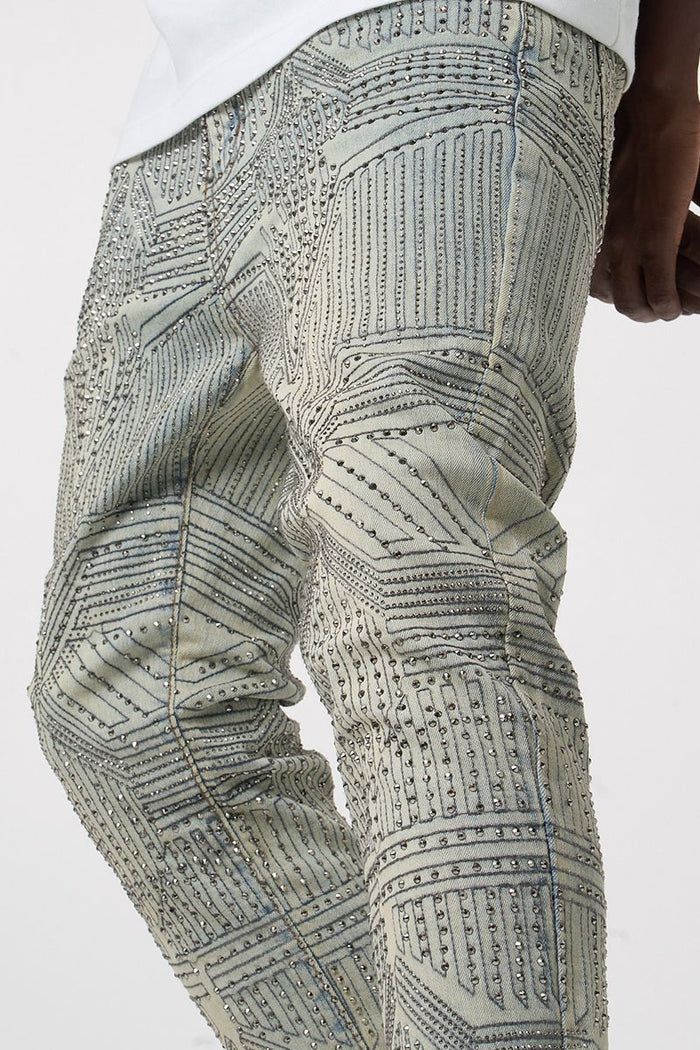BY WAIMEA STONE STACKED JEANS - M8521D - ANTIQUE BLUE