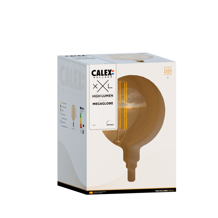 Calex Mega Globe Bulb - E27 - Filament - Gold